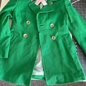 Banana Republic Kelly Green Pea Coat size XS Petite